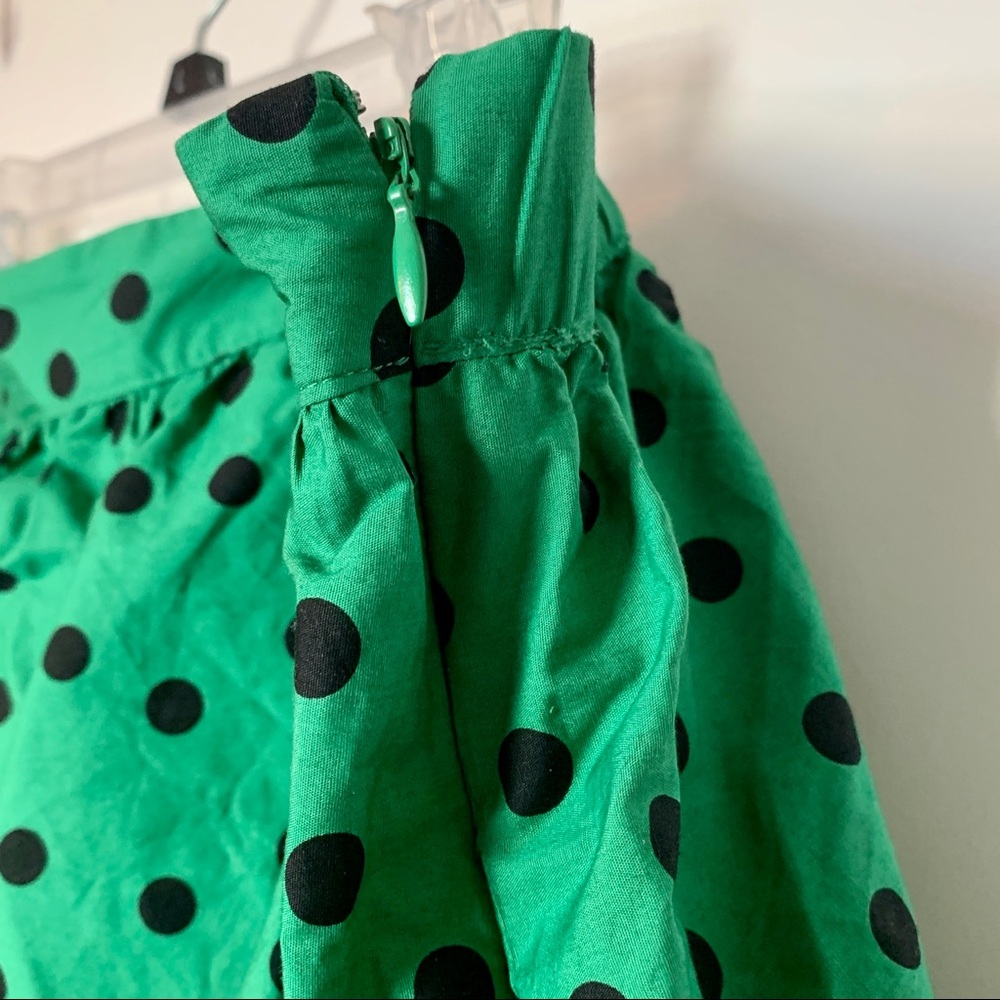 Who What Wear Green Polka Dot Tiered Midi Skirt - Picture 2 of 3